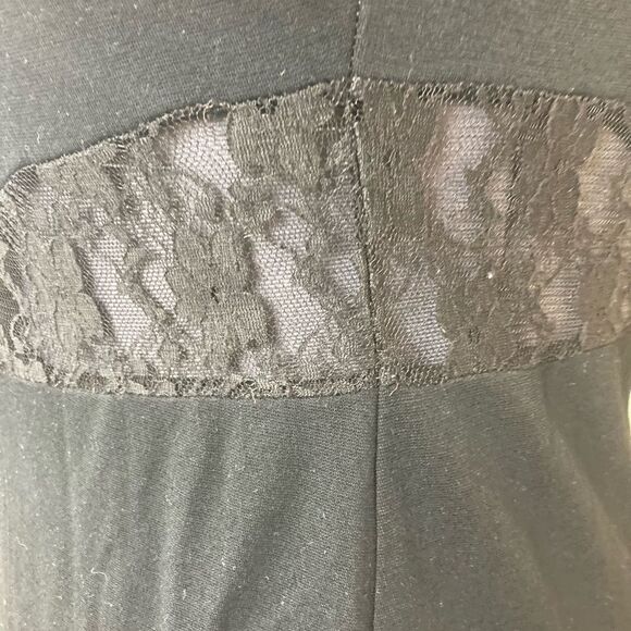 Ashley Stewart body con black lace panels  Bodycon curve hugging LBD stretchy - Picture 4 of 8